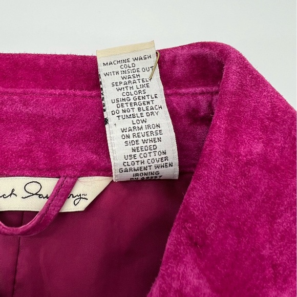 NWOT Gorgeous French Laundry Fuchsia Leather Button Up Jacket – Size Large - Picture 7 of 14
